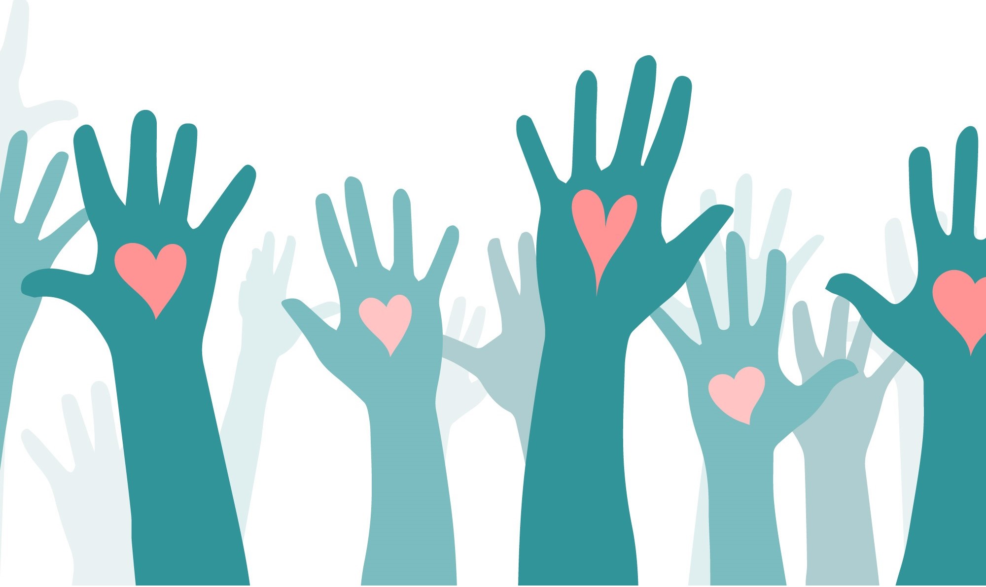 hands reaching in the air